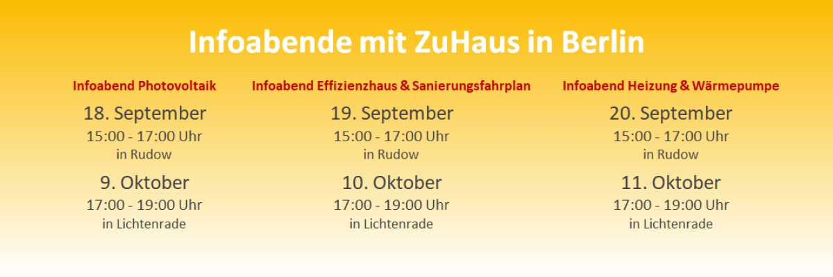 Infoabende ZuHaus in Berlin 2023